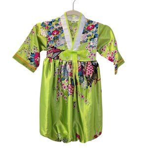 NK 100% Silk Floral Kimono Style Bubble Dress Size Girl's 8